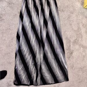 Elegant Black and Gray Striped Skirt